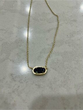 Kendra Scott Gold Necklace with Multicolored Druzy Pendant